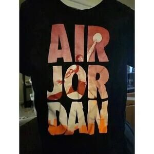 Nike Air Jordan black T shirt Teen large Nice CR4